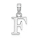 Rhodium Over 14k White Gold Polished Block Letter F Initial Pendant