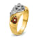 10K Two-tone Yellow and White Gold Men's Enamel and Diamond Masonic
Shriner's Ring 0.152ctw