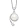 Rhodium Over Sterling Silver 8-9mm White Freshwater Cultured Pearl Cubic
Zirconia Pendant Necklace