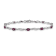 Rhodium Over 14k White Gold Diamond and Ruby Bracelet