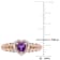 Amethyst and Diamond 10K Rose Gold Heart Ring 0.45ctw