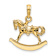 14k Yellow Gold 3D Polished and Textured Children's Rocking Horse Charm