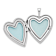 Rhodium Over Sterling Silver 20mm Satin, Enamel, Diamond-cut Floral
Heart Locket Pendant