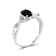Black Sapphire with White Diamond Accent Rhodium Over Sterling Silver
Ring 1.00ctw