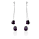 7-7.5mm Black Cultured Freshwater Pearl Rhodium Over Sterling Silver Earrings