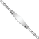 Rhodium Over 14k White Gold Soft Diamond Shape Figaro Link ID Bracelet