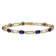 14k Yellow Gold and Rhodium Over 14k Yellow Gold Diamond and Sapphire Bracelet