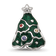 Sterling Silver Enamel Cubic Zirconia Christmas Tree Bead
