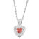 Red And White Cubic Zirconia Rhodium Over Silver Children's Heart
Pendant With Chain 0.49ctw