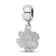 Sterling Silver Rhodium-plated LogoArt Clemson University Small Dangle Bead