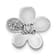 Rhodium Over 14k White Gold Diamond Flower Chain Slide Pendant