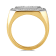 White Diamond Rhodium And 14k Yellow Gold Over Sterling Silver Mens Ring 0.20ctw