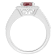 7mm Round Garnet 1/5 ctw Diamond Rhodium Over Sterling Silver Halo Ring