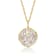 Pave CZ Circle Pendant Necklace In 14K Gold Over Brass