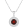 7mm Round Garnet And White Topaz Accent Rhodium Over Sterling Silver
Double Halo Pendant w/Chain