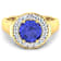 2.5ctw Violet Tanzanite and Diamond 14K Yellow Gold Halo Ring
