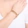 Initial S CZ Beaded Bracelet Set In 14K Gold Over Brass 0.13ctw