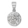 Rhodium Over Sterling Silver Polished Crystal Sand Dollar Pendant