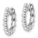 Rhodium Over Sterling Silver Beaded Hoop Earrings