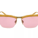Gucci Brushed Gold Tone and Caramel Frame / Pink Lens Sunglasses