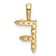 14K Yellow Gold Lab Grown Diamond Letter F Initial Pendant