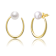 Freshwater Pearl Halo Drop Earrings In 14K Gold Over Sterling Silver
