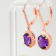 Amethyst and CZ 2.98 Ctw Oval 18K Rose Gold Over Sterling Silver Drop
Earrings Jewelry.