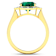 Green Emerald and White Diamond 14K Yellow Gold Halo Ring 2.16 ctw