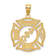 14k Yellow Gold VFD Ladies AUX Shield pendant