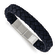 Navy Braided Leather and Stainless Steel Brushed 8.25-inch with 0.5-inch
Extension Bracelet