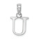 Rhodium Over 14k White Gold Polished Block Letter U Initial Pendant