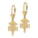 14k Yellow Gold Textured RN Caduceus Earrings