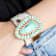 Barse Jewelry Composite Turquoise and Cowhide Gold Tone Cowgirl Up Cuff Bracelet