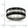 Stainless Steel Polished Black Ceramic CZ Beveled Edge Ring