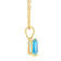 8x6mm Emerald Cut Blue Topaz 14k Yellow Gold Pendant With Chain