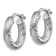 Rhodium Over 14k White Gold Diamond-cut 3/4" Round Hoop Earrings