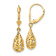 14k Yellow Gold Polished Diamond-Cut Filigree Dangle Earrings