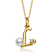 Initial L Pear Shape CZ And Pearl Pendant Necklace In 14K Gold Over Brass