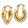 14K Yellow Gold 1/2" Polished Twisted Double Hoop Earrings