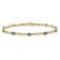 14k Yellow Gold and Rhodium Over 14k Yellow Gold Diamond and Oval
Emerald Bracelet