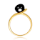 Black Freshwater Pearl Linear Ring In 14K Gold Over Sterling Silver