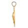 14k Yellow Gold Textured Jamaica with Dolphins Circle Charm