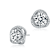CZ Swirl Halo Stud Earrings In Sterling Silver