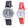 Disney Mickey and Minnie His Black Band and Hers Red Band Watches Set of 2