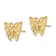 14K Yellow Gold Polished and Textured Butterfly Stud Earrings