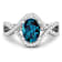 1.34ctw London Blue Topaz and Diamond 14K White Gold Halo Ring