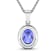 Tanzanite and White Diamond 14K White Gold Pendant with 18 inch Cable
Chain 1.60ctw