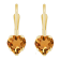 5mm Heart Shape Citrine 10k Yellow Gold Drop Earrings