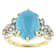 Turquoise With Blue Topaz And White Zircon Ring In 18K Gold Over
Sterling Silver 0.68ctw
