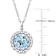 3.50ctw Sky Blue Topaz Halo Pendant with Chain in Sterling Silver